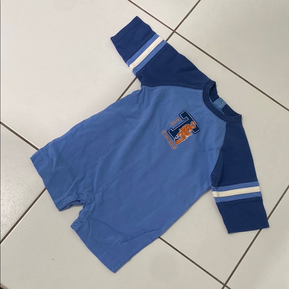 Blue Kids Onesie Shorts set with Tiger Design